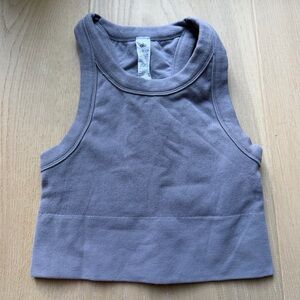 ALO Yoga Ribbed Cropped Tank in Dusty Lavender